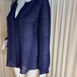 JOIE Hanelle Silk Navy Reptile pattern blouse